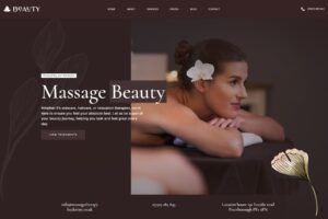Massage Therapy by Kristy website showcasing massage, beauty and wellness treatments with service information, pricing and contact details for clients in Peterborough.